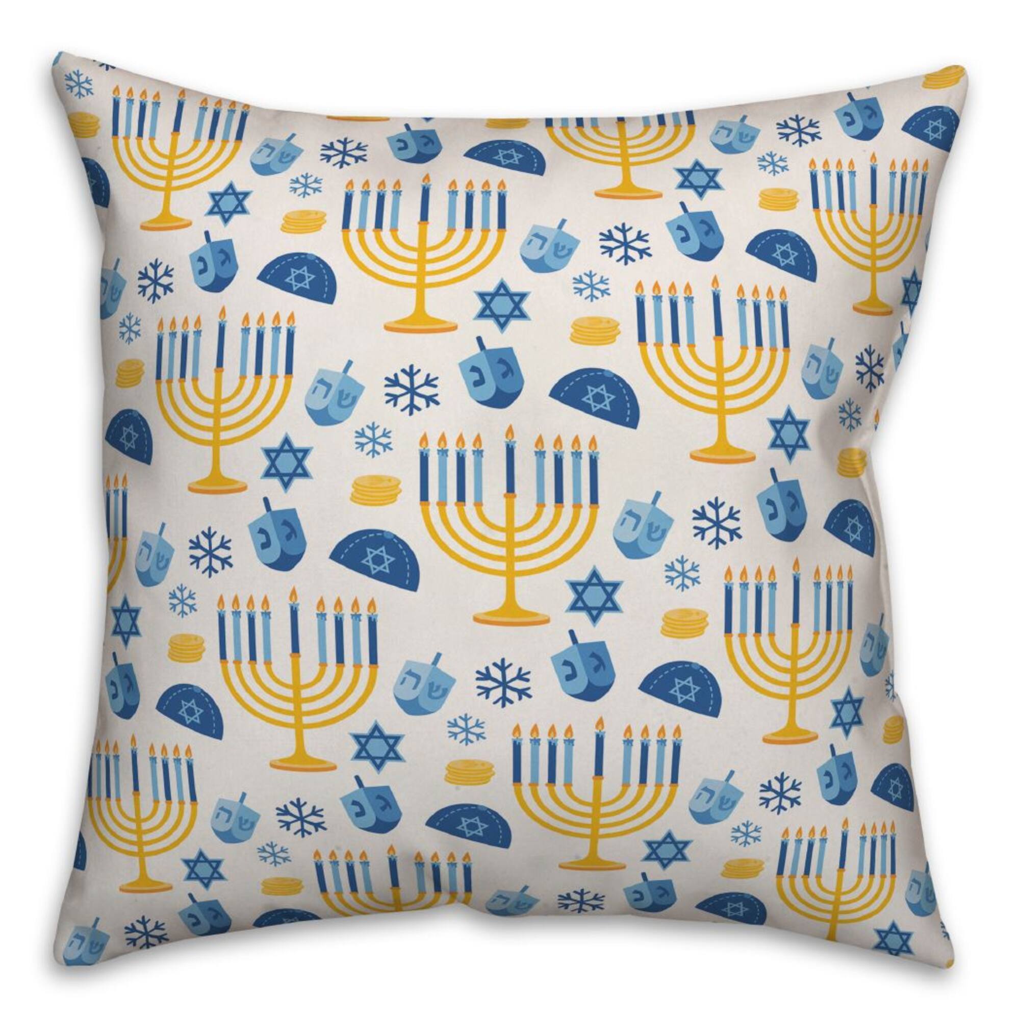 Hanukkah Pattern 18x18 Spun Poly Pillow